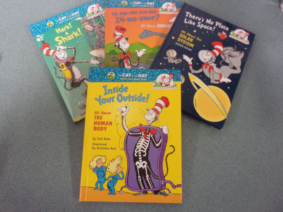 Set of 4 Cat In The Hat Learning Library Books: Sharks/Dinosaurs/Solar System/The Human Body (HC)