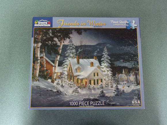 Friends in Winter White Mountain Puzzle (1000 Pieces)