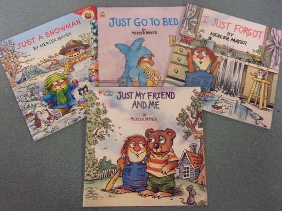 Set of 4 Little Critter Books: Just a Snowman, Just Go To Bed, I Just Forgot, Just My Friend and Me by Mercer Mayer (Paperback)