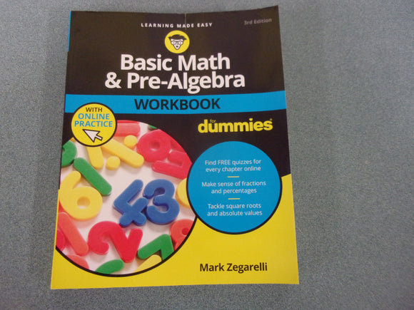 Basic Math & Pre-Algebra Workbook For Dummies with Online Practice, 3rd Edition by Mark Zegarelli (Paperback)
