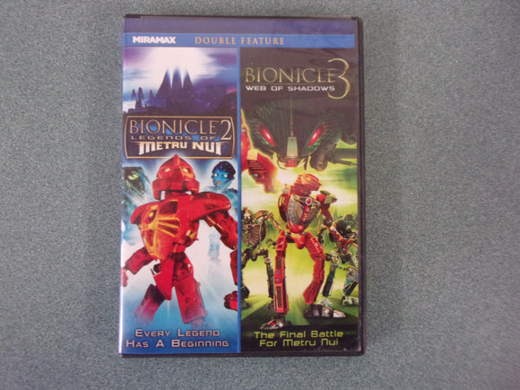 Bionicle 2 Legends of Metru Nut, and Bionicle 3 Web of Shardows (DVD)