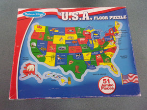 Melissa & Doug U.S.A. Floor Puzzle (51 Pieces) Finished Size: 2 x 3 Feet - Complete!