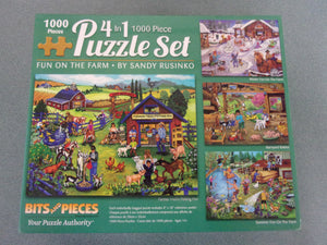 Set of 4 Fun On the Farm in Four Seasons Bits and Pieces Puzzles (1000 Pieces)